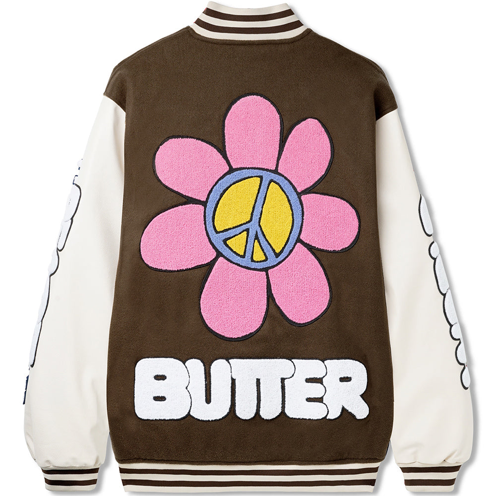 Butter Goods World Peace Varsity Jacket Brown