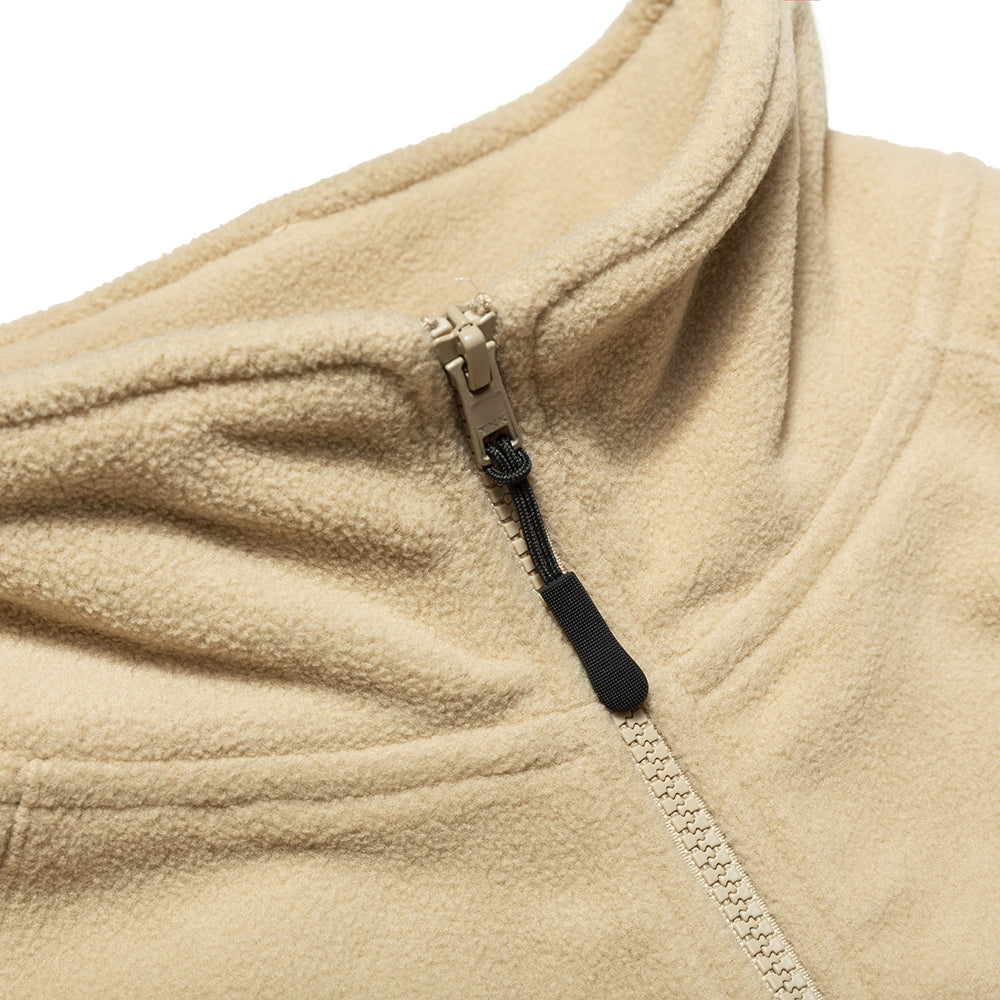 Chrystie Mock Neck Half-zip Polar Fleece Sweater cream