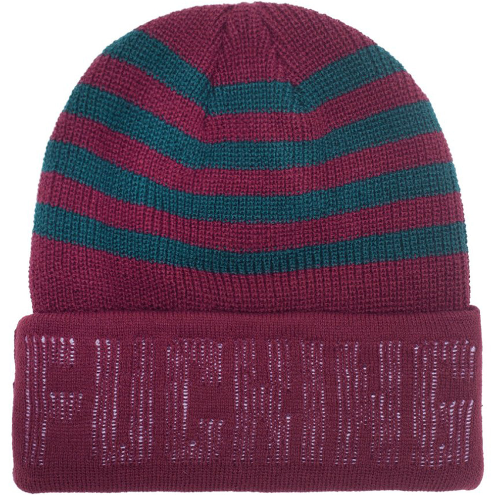 Fucking Awesome FA Striped Cuff Beanie maroon/green