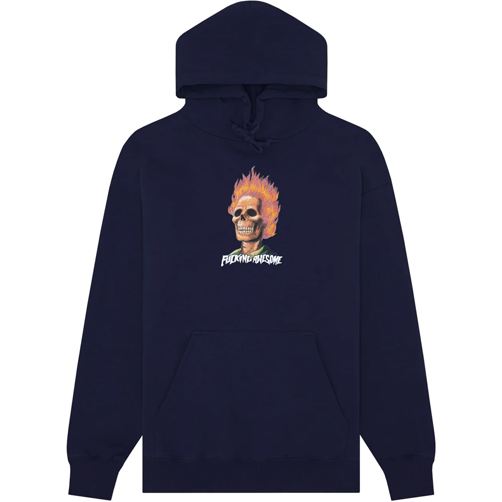 Fucking Awesome Flame Skull Hoodie Navy