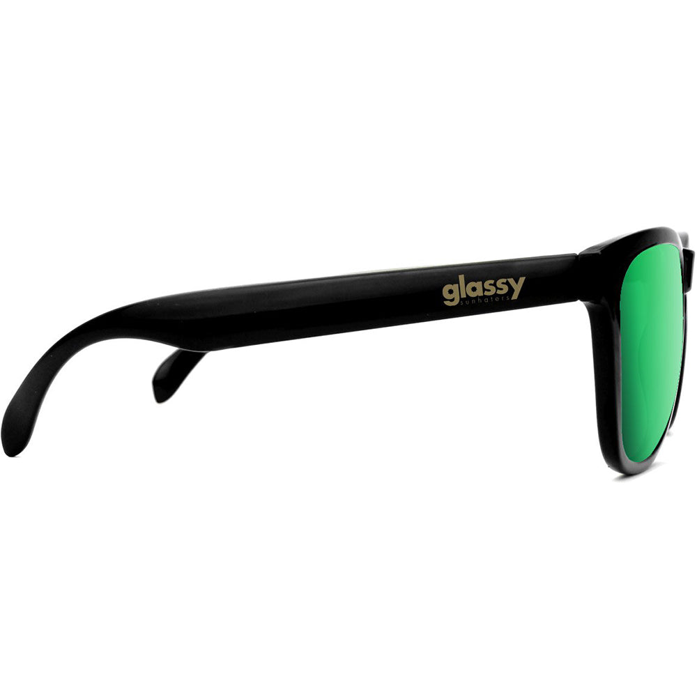 Glassy Deric sunglasses matte black/green mirror