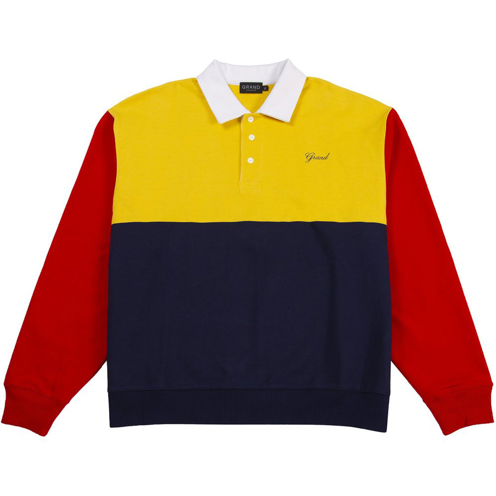 Grand Collection Collared Sweatshirt navy/red/yellow