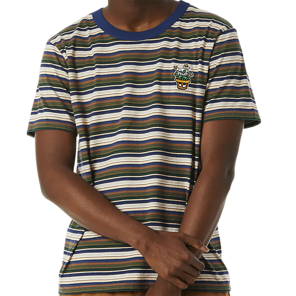 HUF Pot Head Striped Knit Top Olive