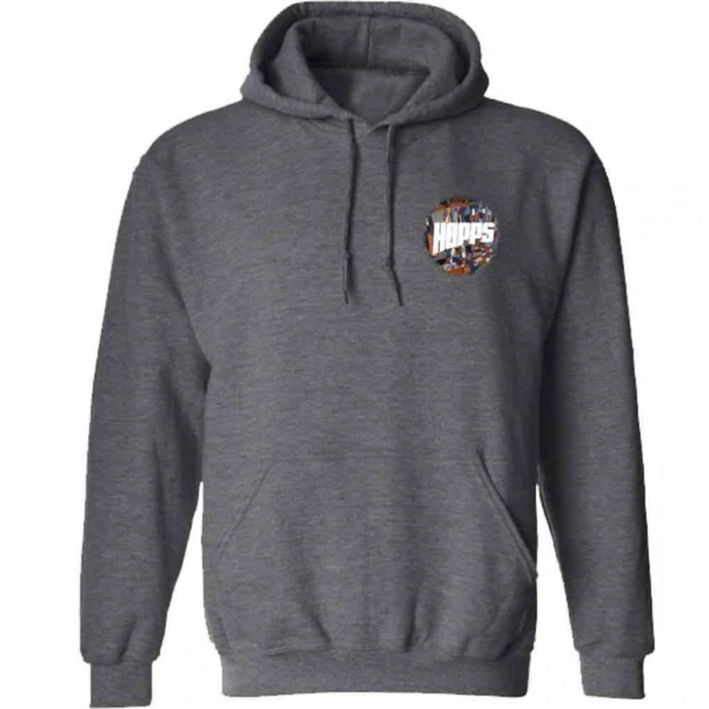 Hopps Abstract Sun Logo Hoodie dark heather grey