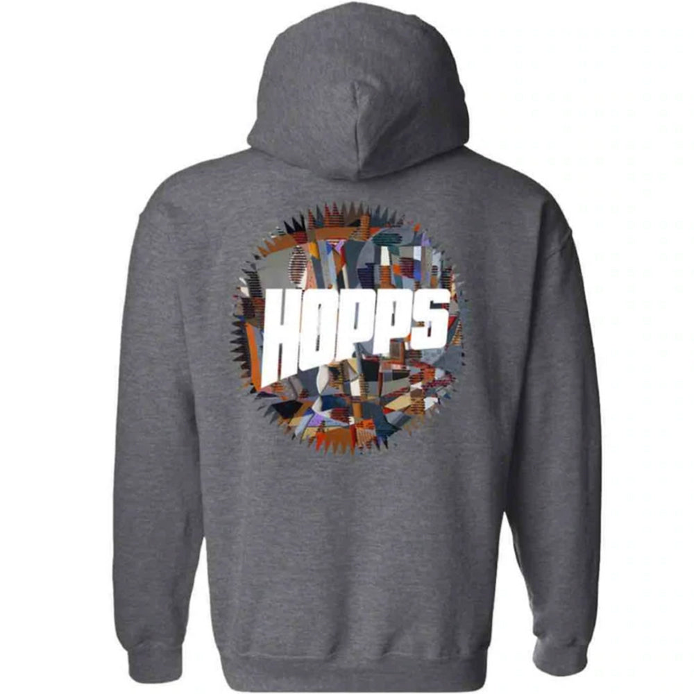 Hopps Abstract Sun Logo Hoodie dark heather grey