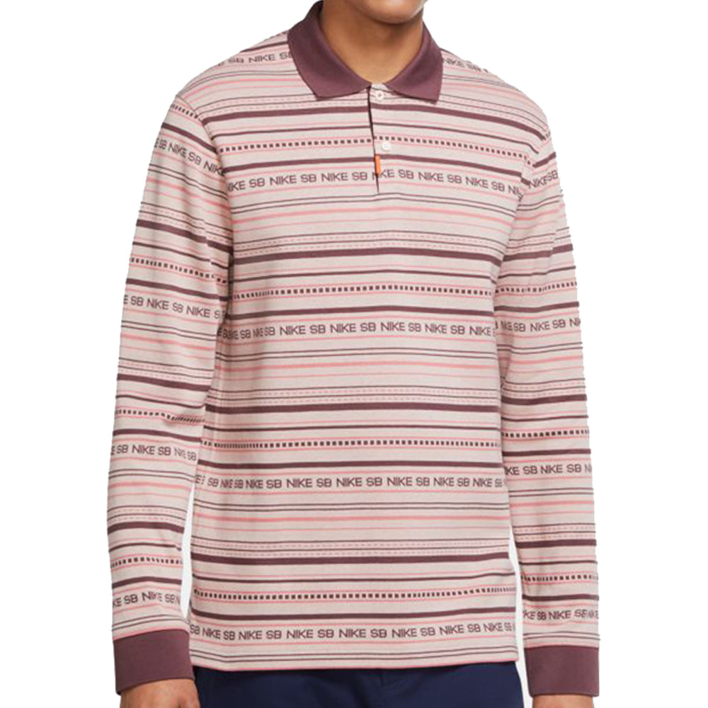 Nike SB Orange Label Long Sleeve Polo shirt pink oxford/dark wine/pink salt