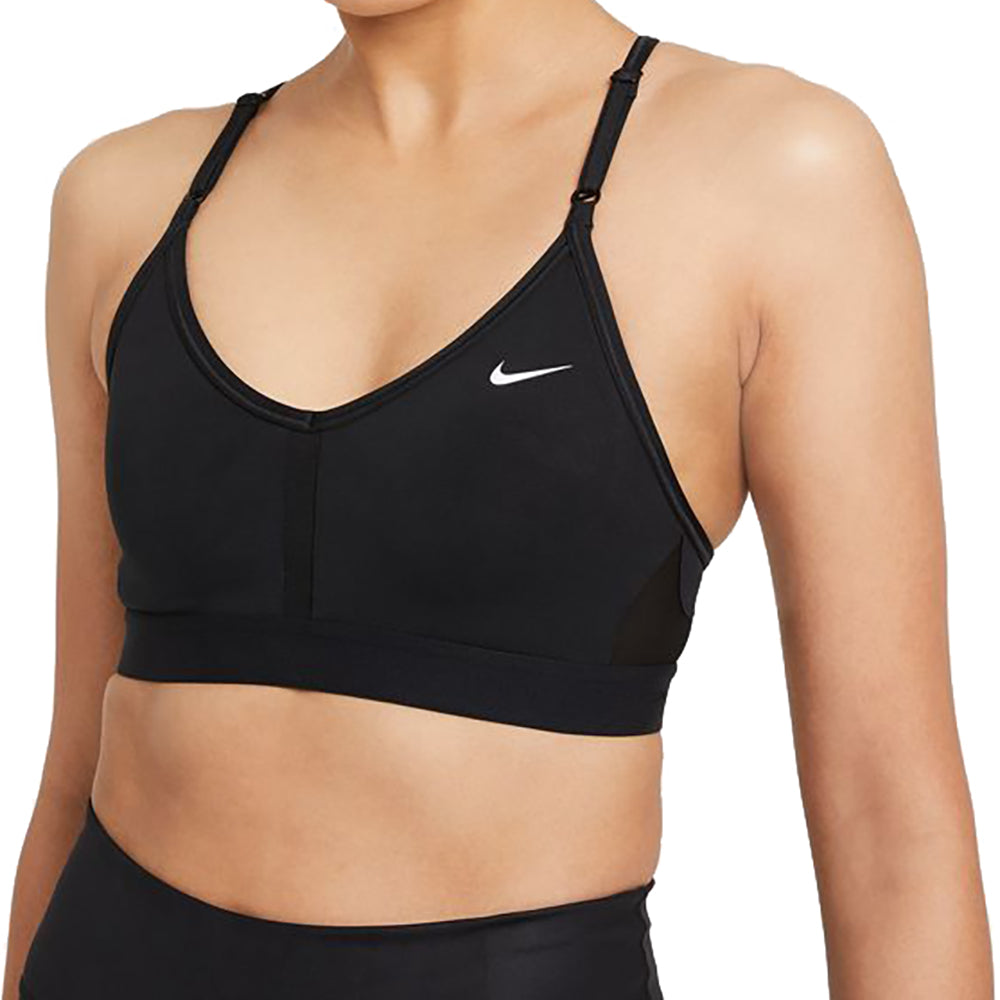 Nike Indy Women's Light-Support Padded V-Neck Sports Bra Black/Black/Black/White