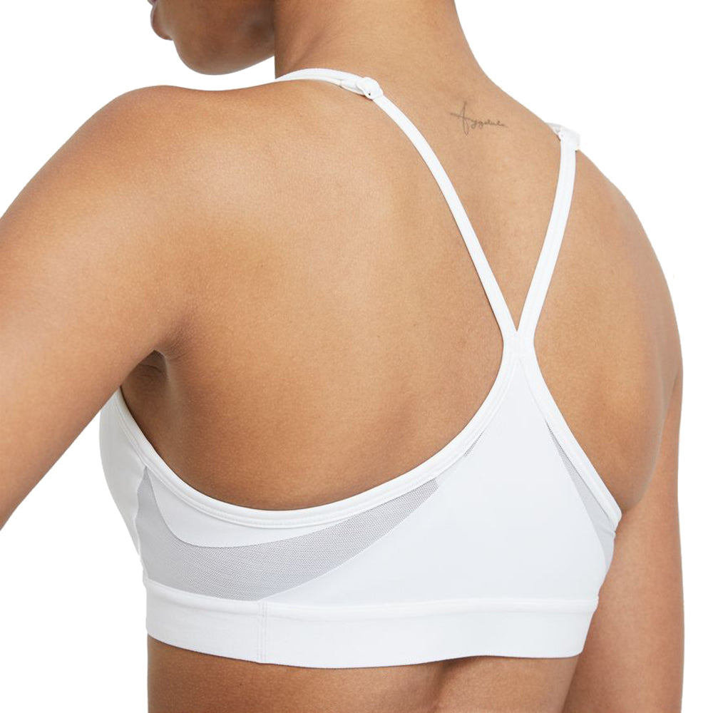 Nike Indy Women's Light-Support Padded V-Neck Sports Bra White/Grey Fog/Particle Grey