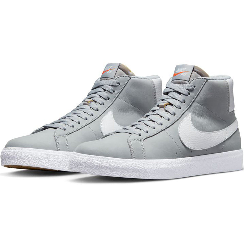 Nike SB Orange Label Zoom Blazer Mid ISO Shoes Wolf Grey/White-Wolf Grey