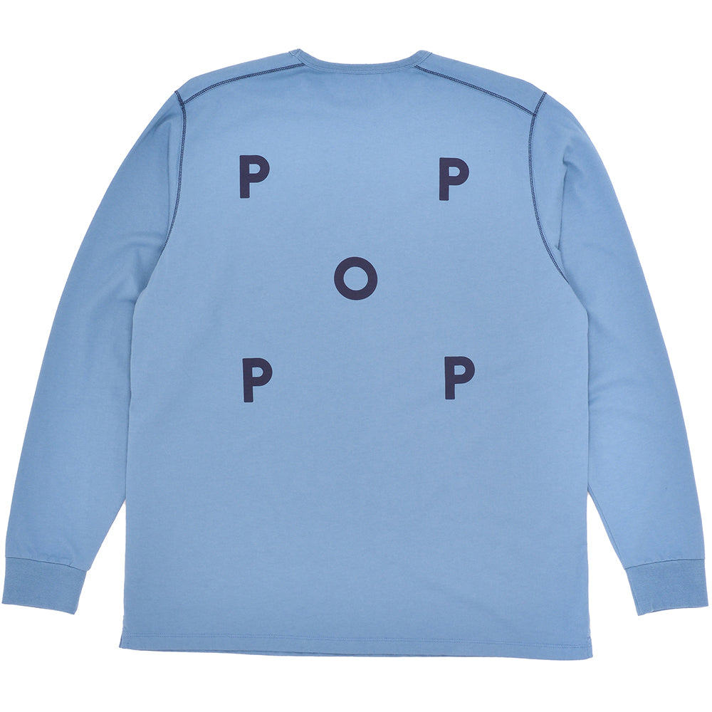 Pop Trading Company Logo Longsleeve Blue Shadow/Navy