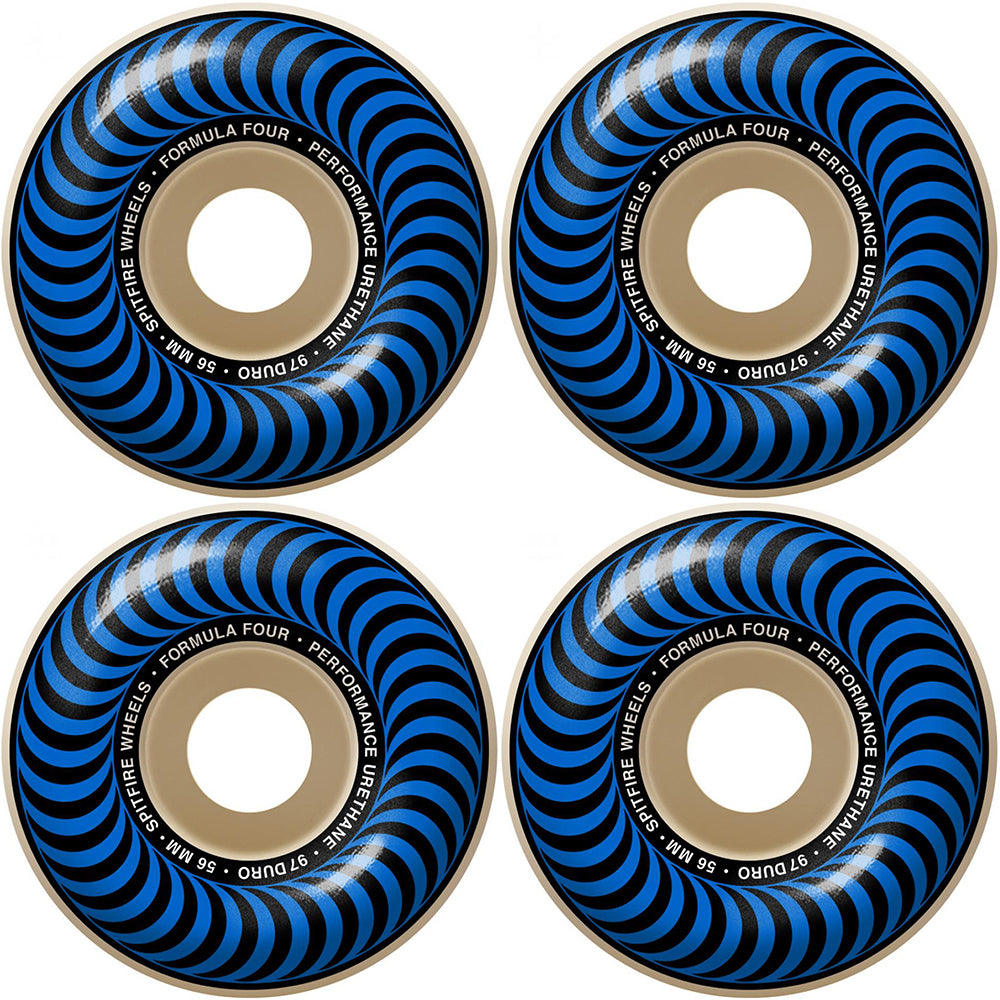 Spitfire Formula Four Classic 97du Blue Skateboard Wheels 56mm