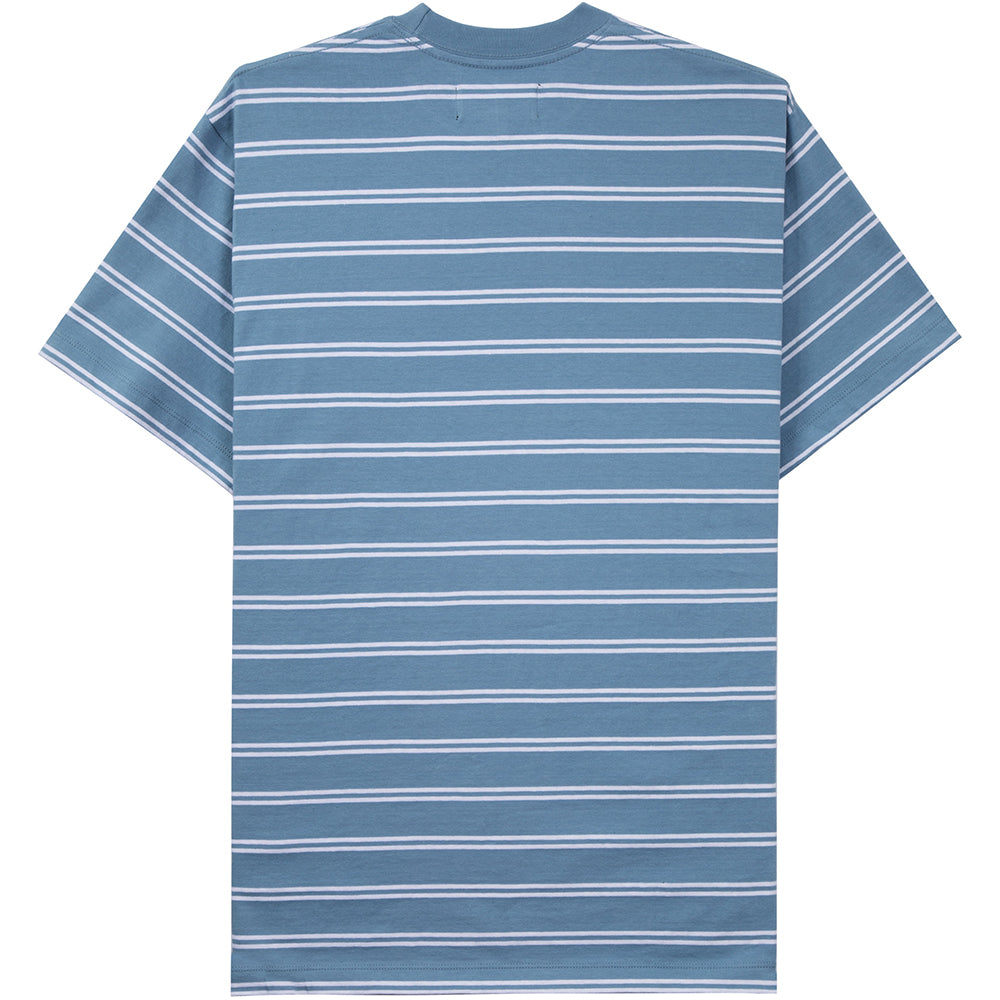 Tired Striped Pocket Tee Bright Blue