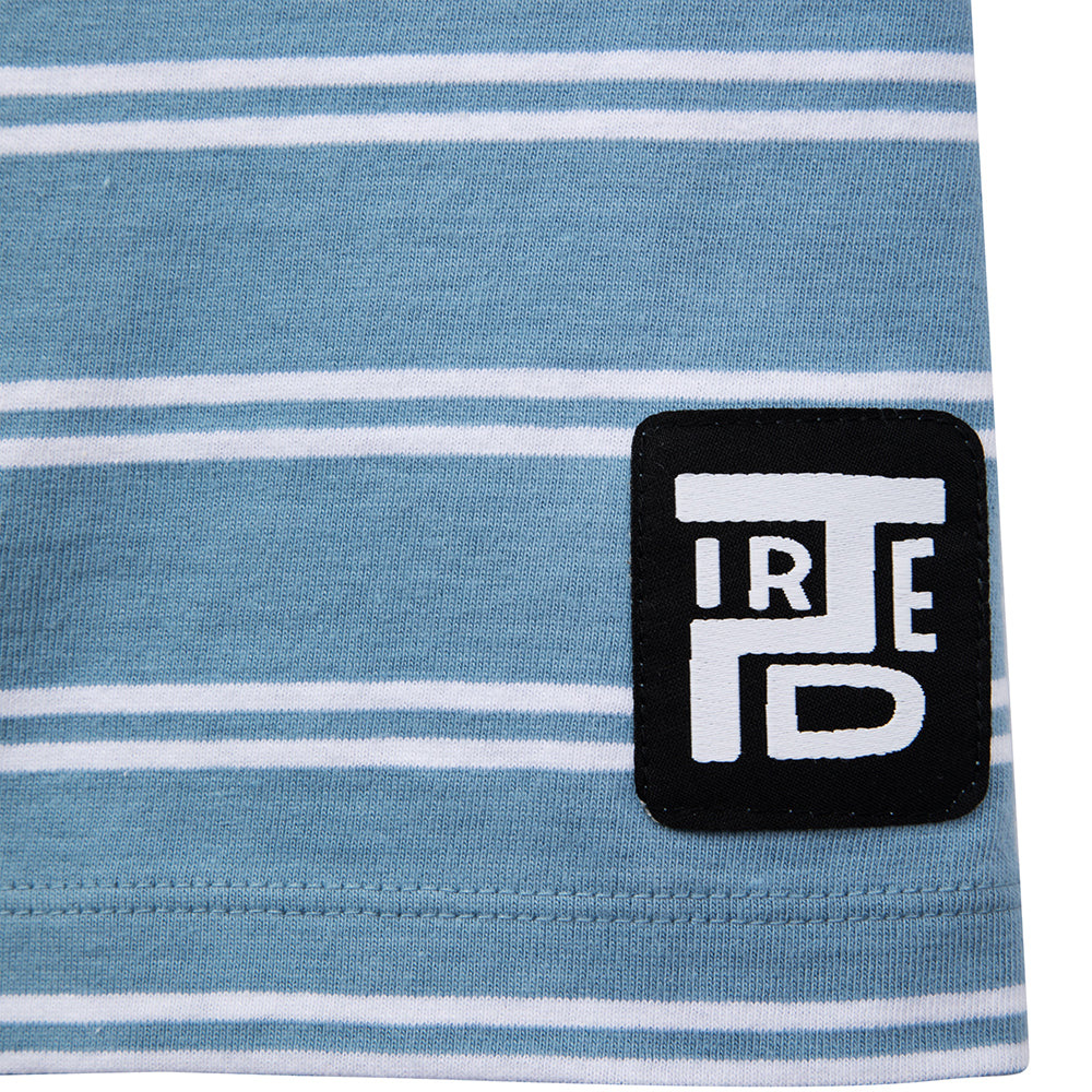 Tired Striped Pocket Tee Bright Blue