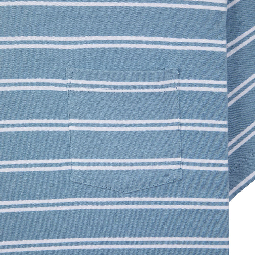 Tired Striped Pocket Tee Bright Blue