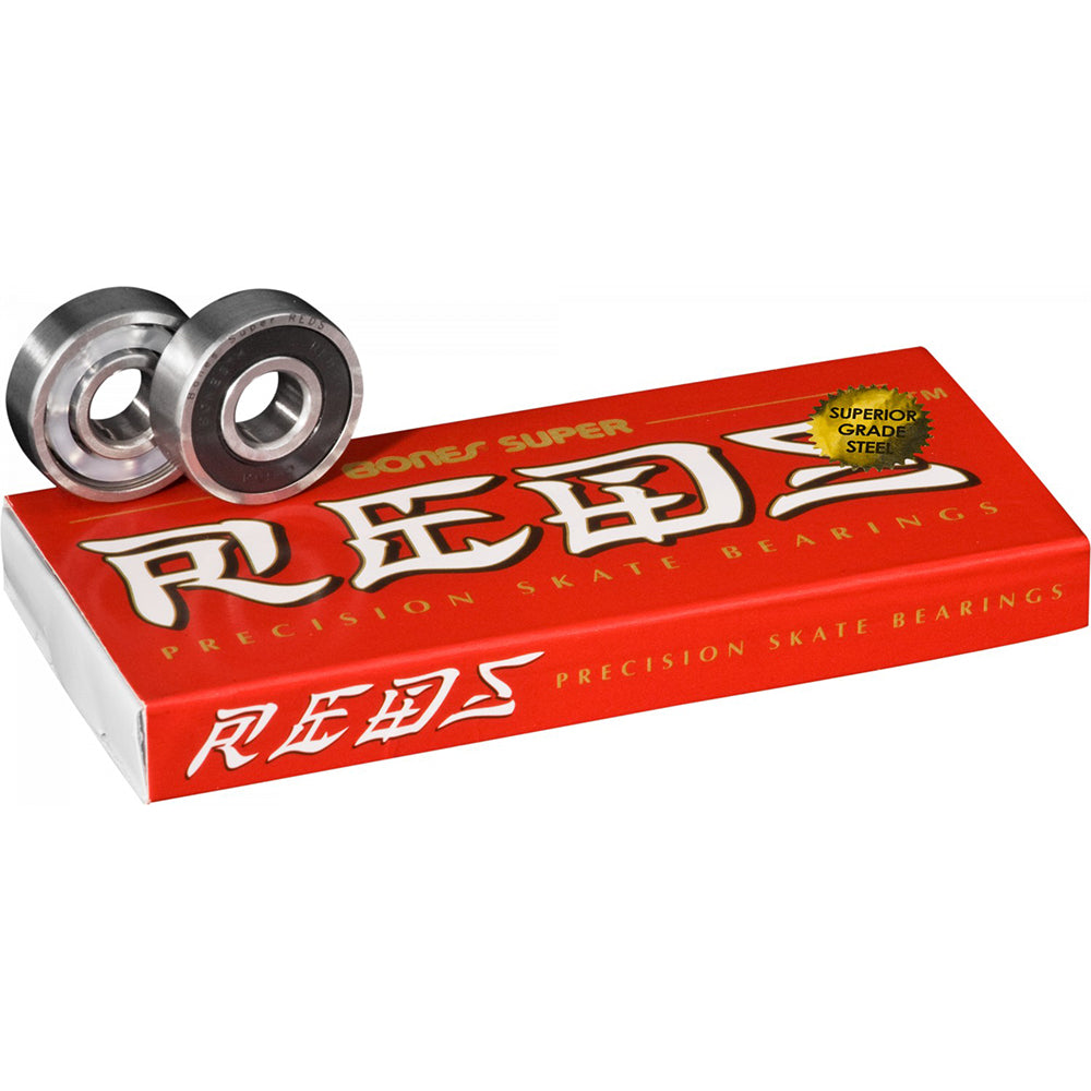 BONES Super REDS Cuscinetti Per Skateboard (x8), Con Lubrificante Speed Cream E Protezioni Removibili