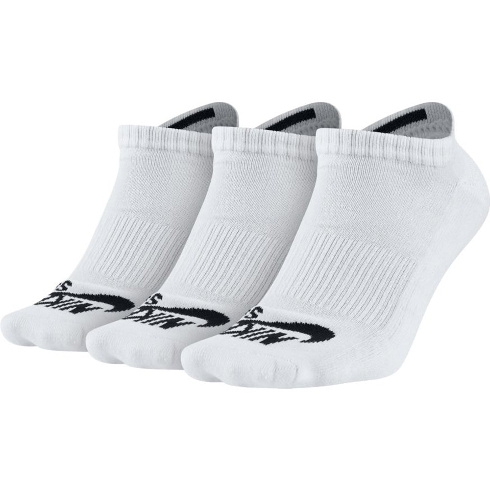 Nike SB No Show white 3 pack socks UK 8-11