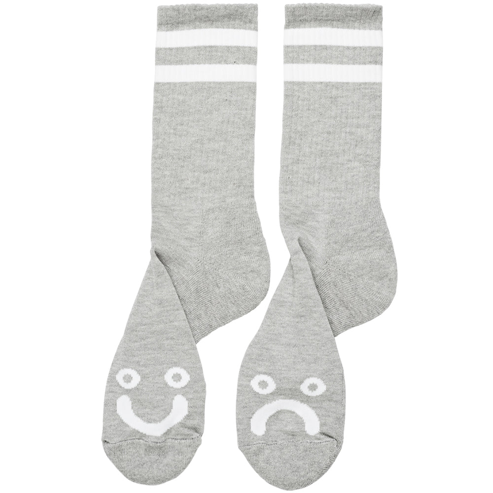 Polar Skate Co Happy Sad Socks Heather Grey