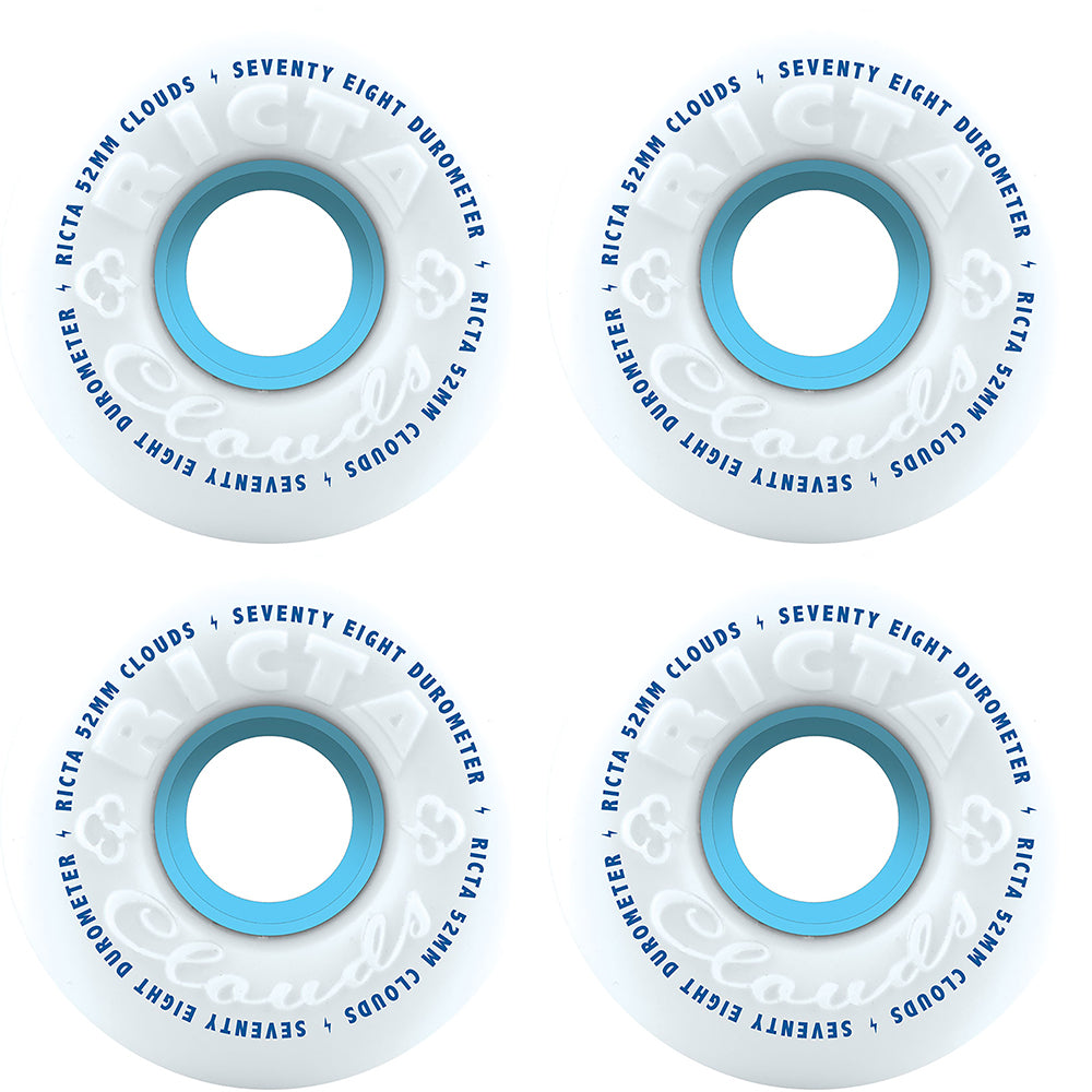 Ricta Clouds Blue 78a Skateboard Wheels 52mm