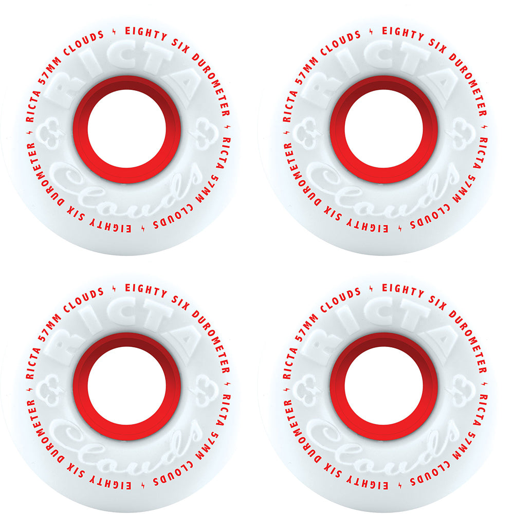 Ricta Clouds Red 86A Skateboard Wheels 57mm
