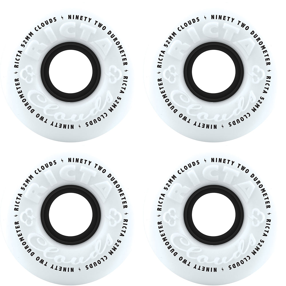 Ricta Clouds Black 92a Skateboard Wheels 52mm
