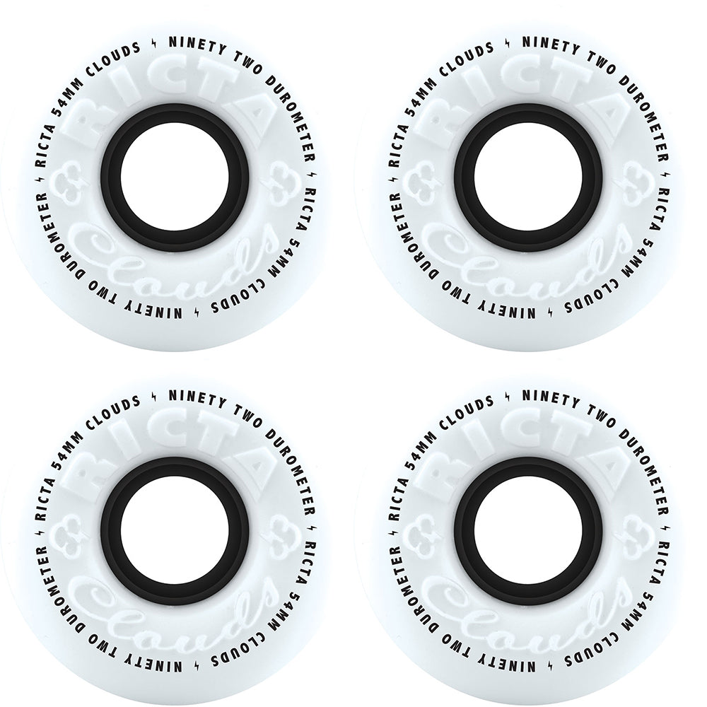 Ricta Clouds Black 92a Skateboard Wheels 54mm