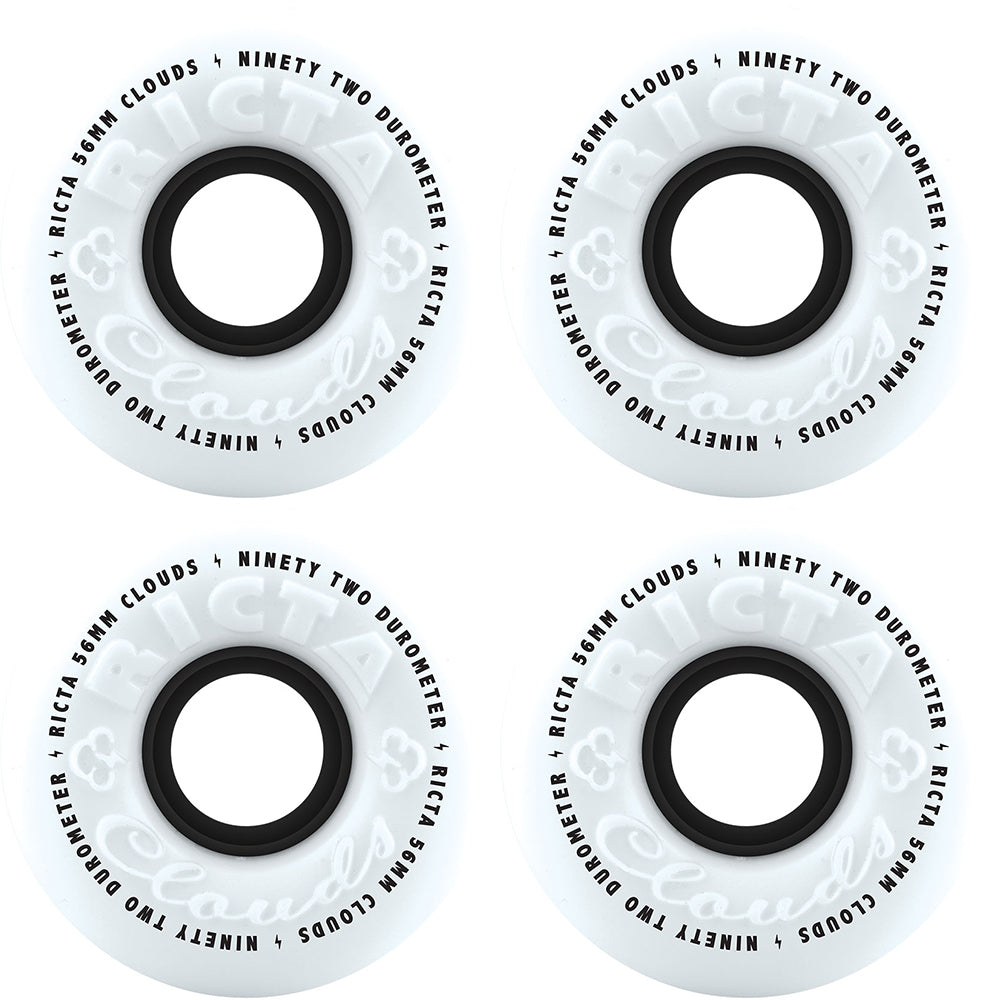 Ricta Clouds Black 92a Skateboard Wheels 56mm