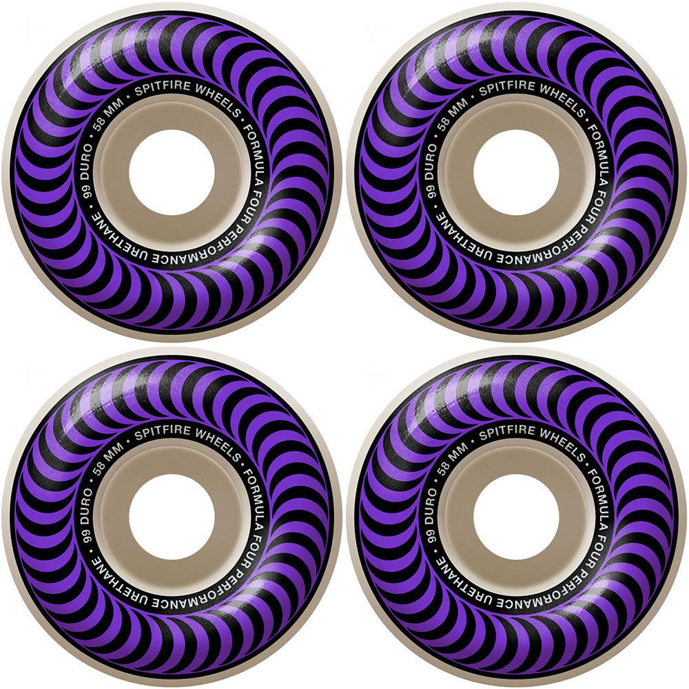 Spitfire Formula Four Classics 99du Purple Skateboard Wheels 58mm