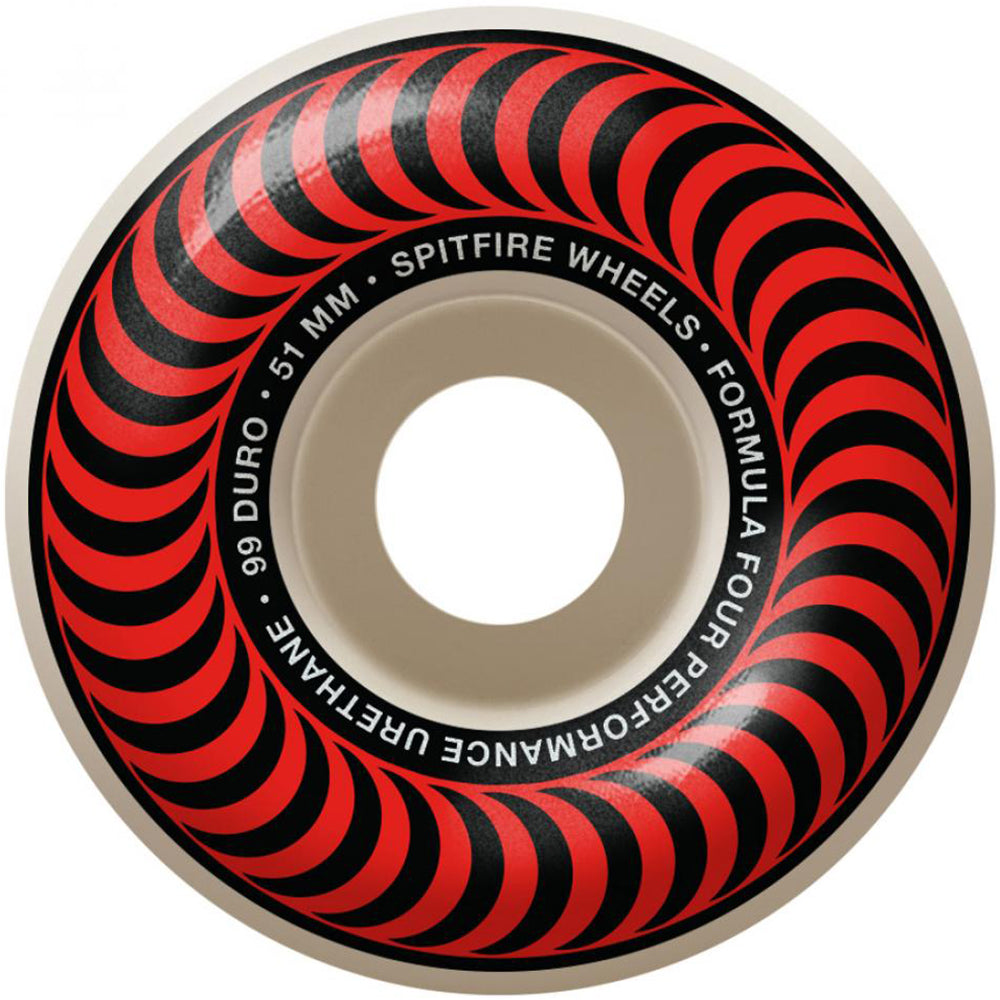 Spitfire Formula Four Classics 99du Red Skateboard Wheels 51mm