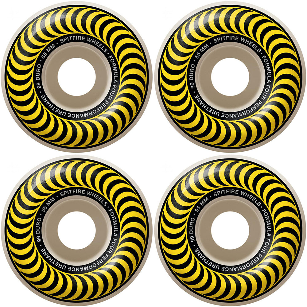 Spitfire Formula Four Classics 99du Yellow Skateboard Wheels 55mm