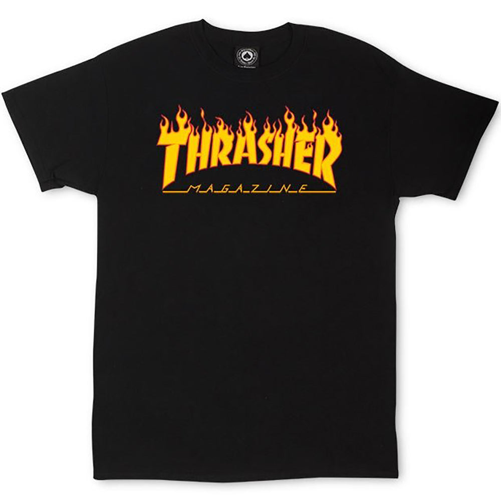 Thrasher Flame Logo T Shirt Black