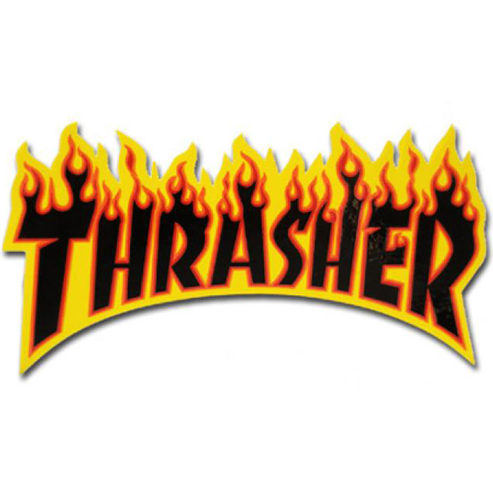 Thrasher Flame Logo Sticker Black Large