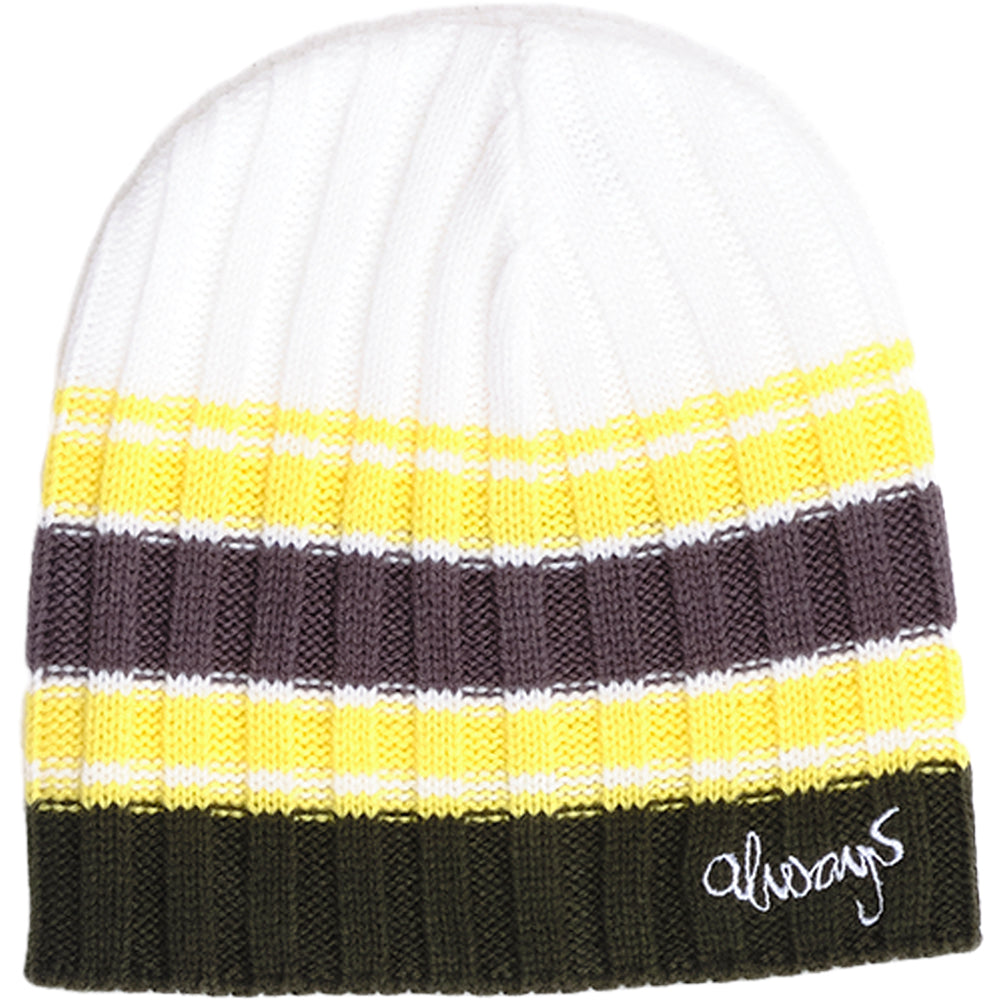 Always Do What You Should Do Cable Knit Clyde Beanie White/Green