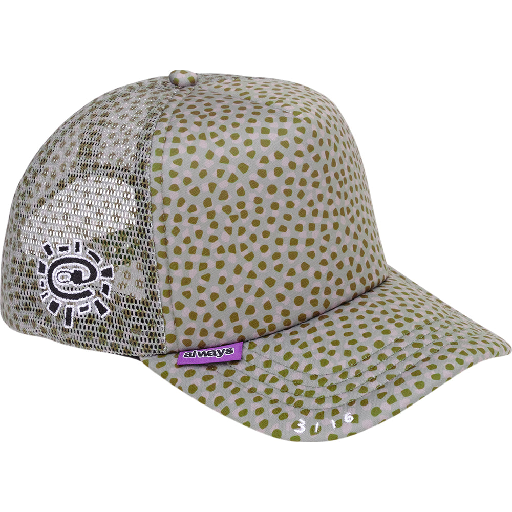 Always Do What You Should Do Coral Pattern Trucker Cap Green
