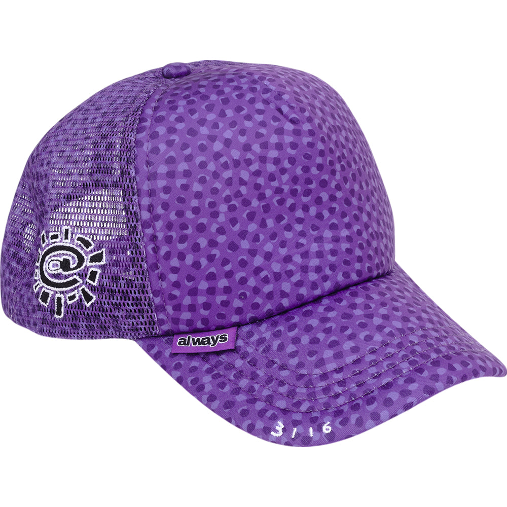 Always Do What You Should Do Coral Pattern Trucker Cap Purple
