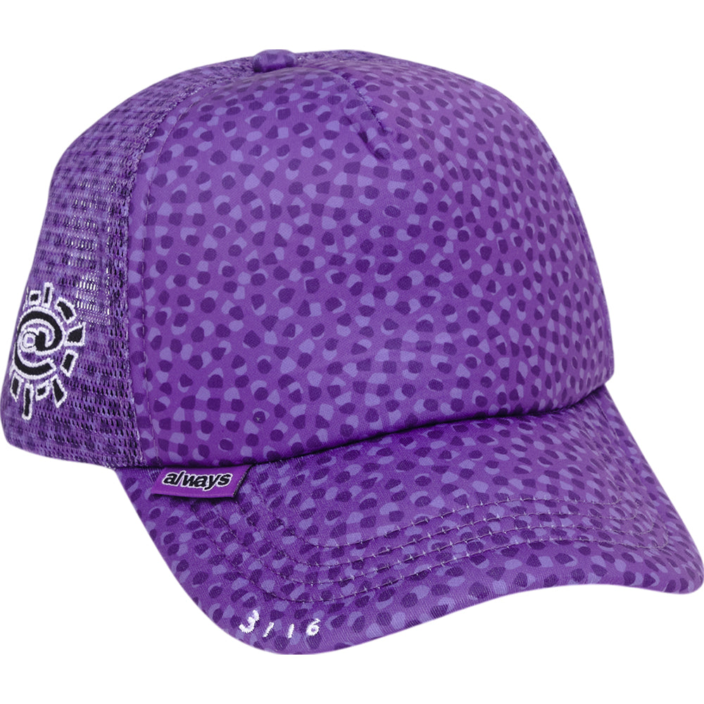 Always Do What You Should Do Coral Pattern Trucker Cap Purple