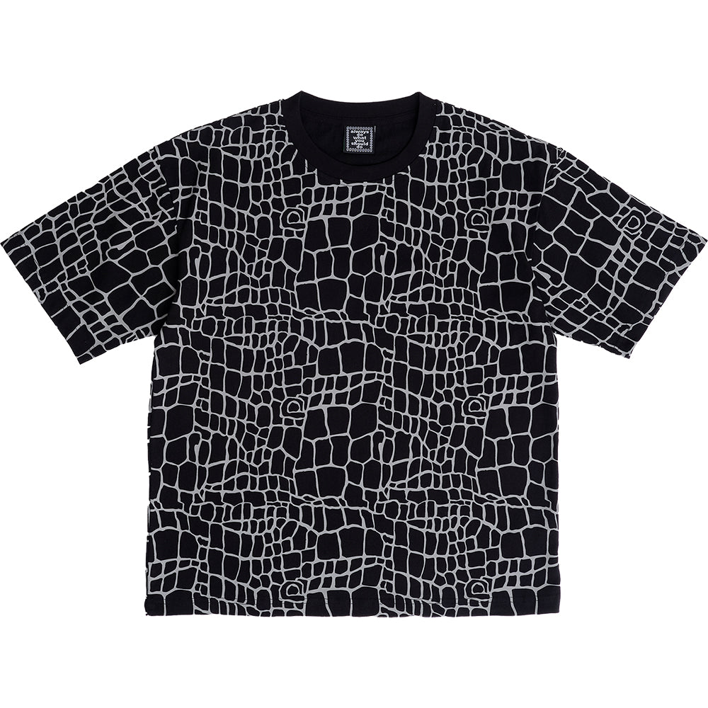 Always Do What You Should Do Croc Print T Shirt Black