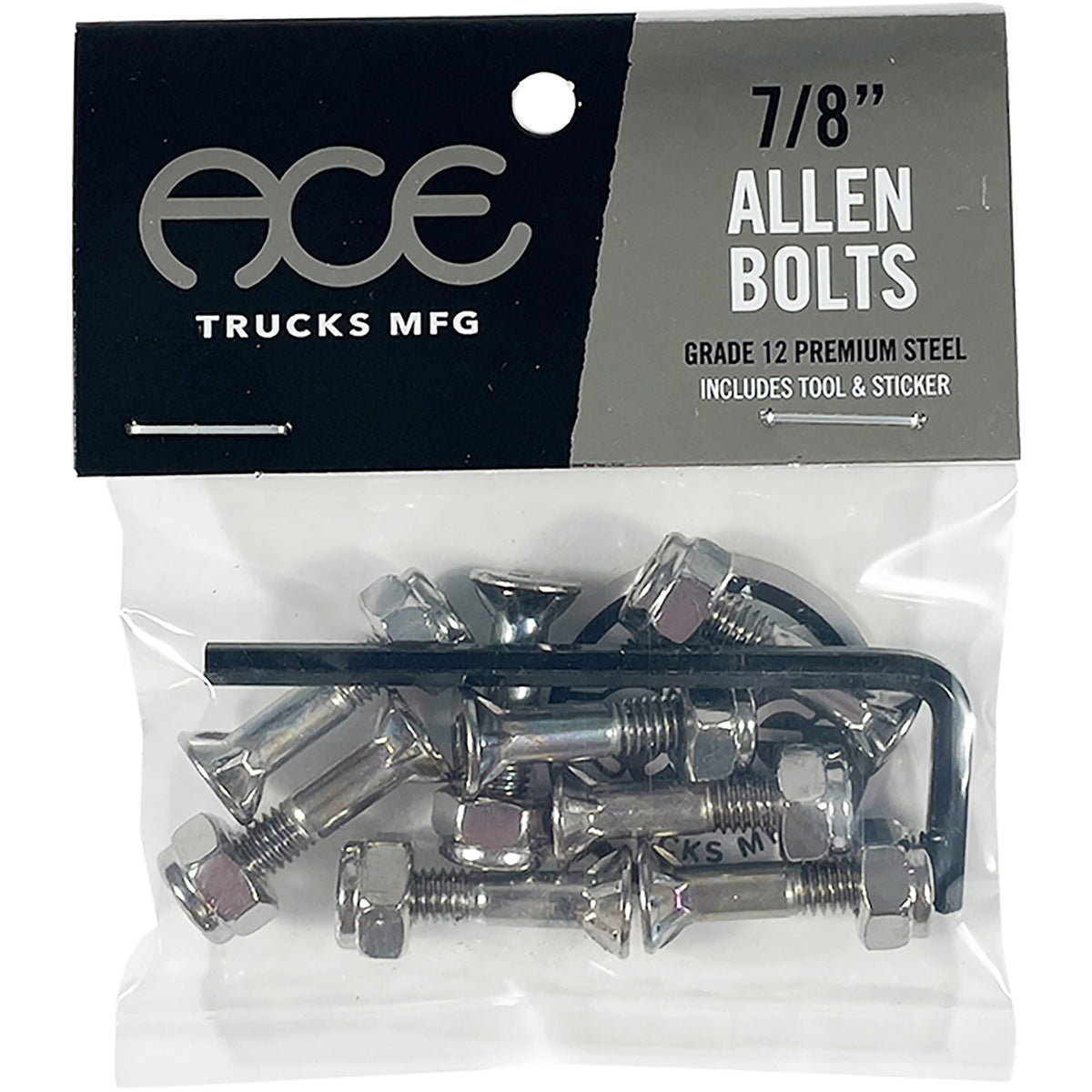 Ace Skateboard Bolts Allen Silver ⅞"