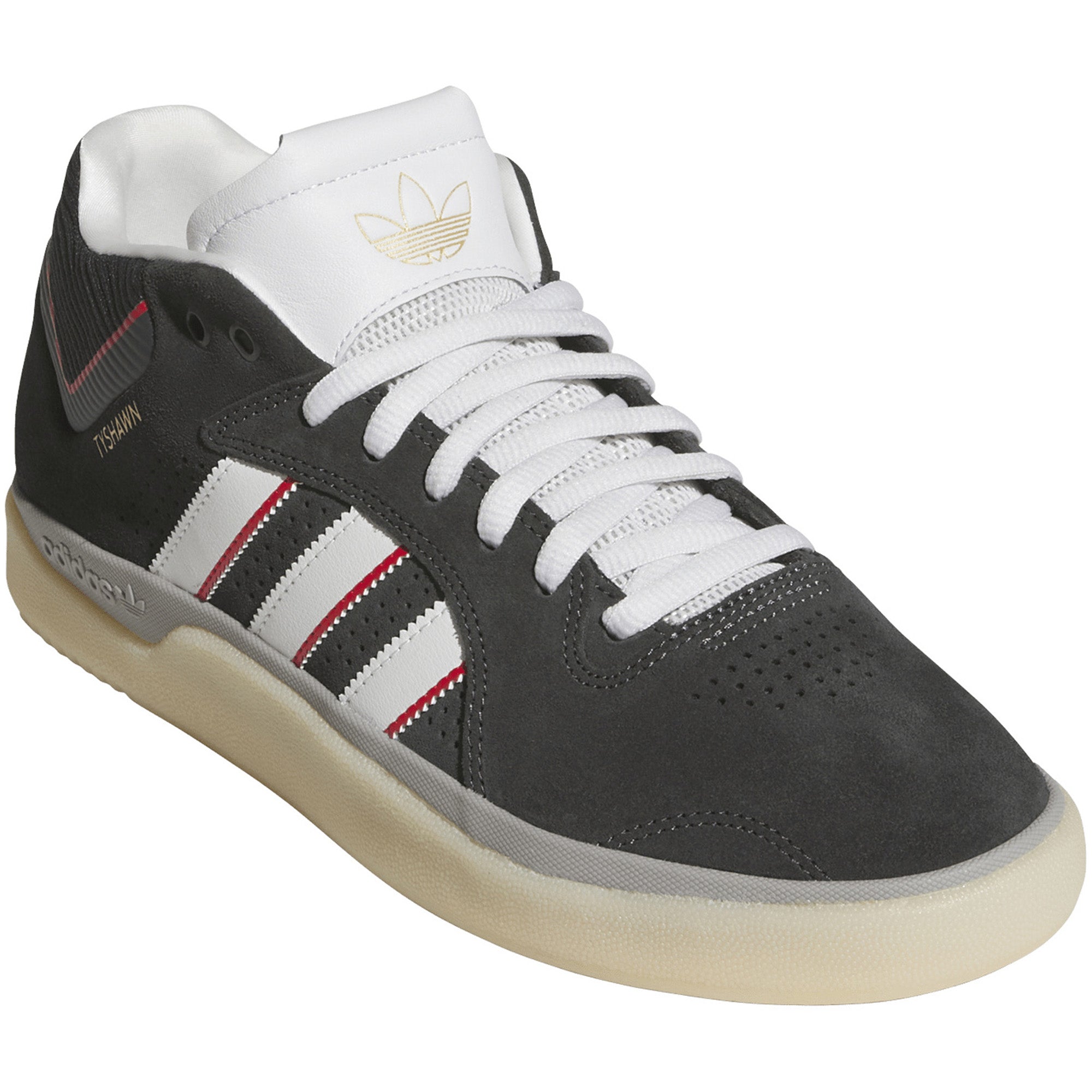 Adidas Tyshawn Shoes Dark Grey/Carbon/Crystal White/Better Scarlett