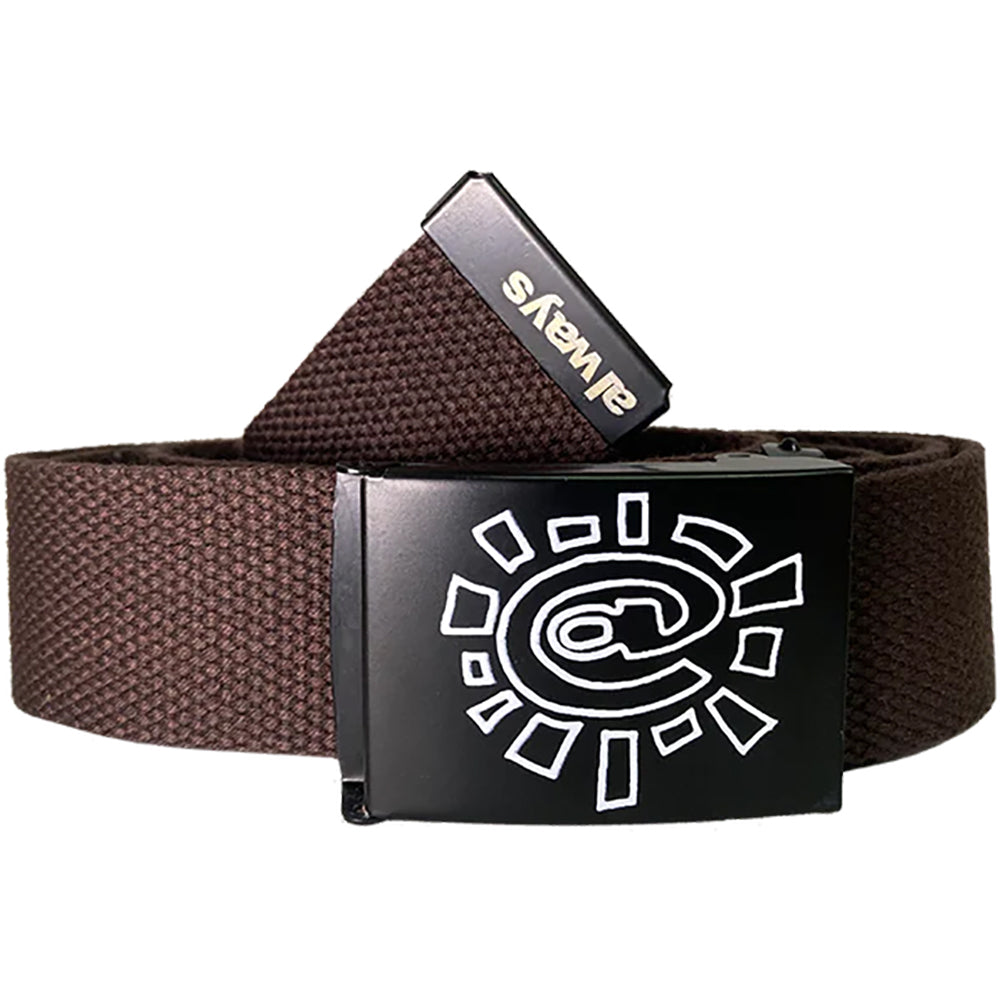 Always Do What You Should Do Embossed @sun Canvas Belt Brown