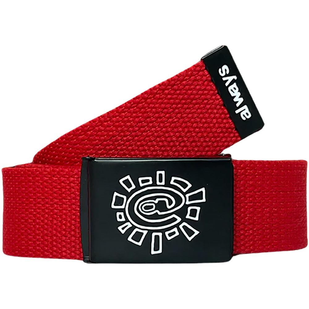 Always Do What You Should Do Embossed @sun Canvas Belt Red