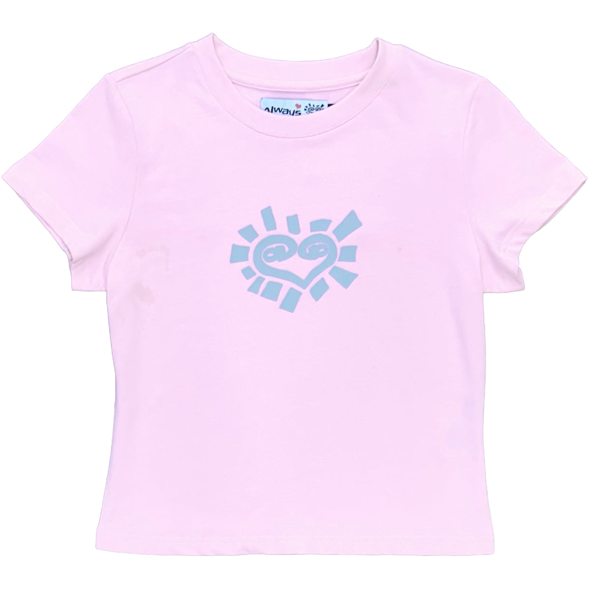 Always Do What You Should Do He@rt Baby Tee Baby Pink/Silver