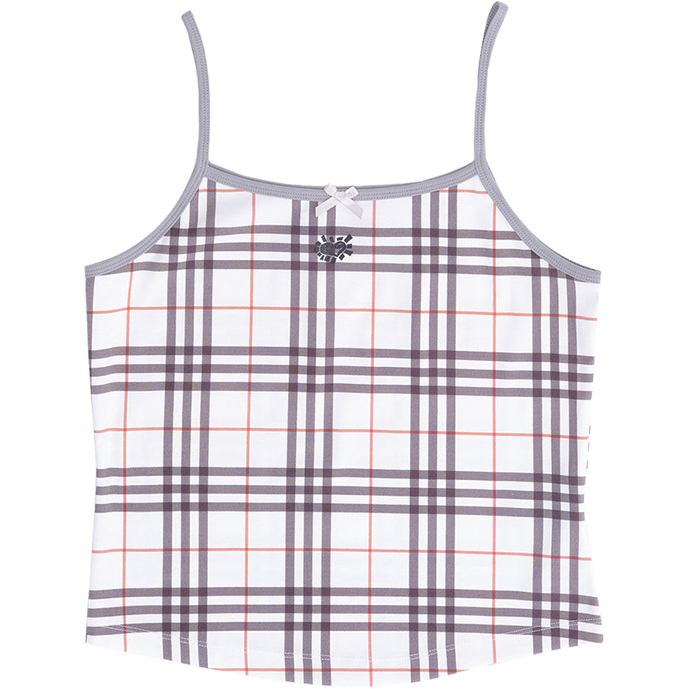 Always Do What You Should Do Heart Logo Cami Top Pink/White Plaid