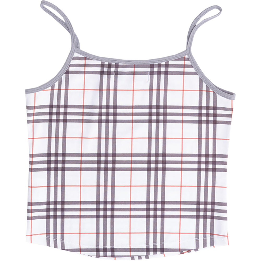 Always Do What You Should Do Heart Logo Cami Top Pink/White Plaid