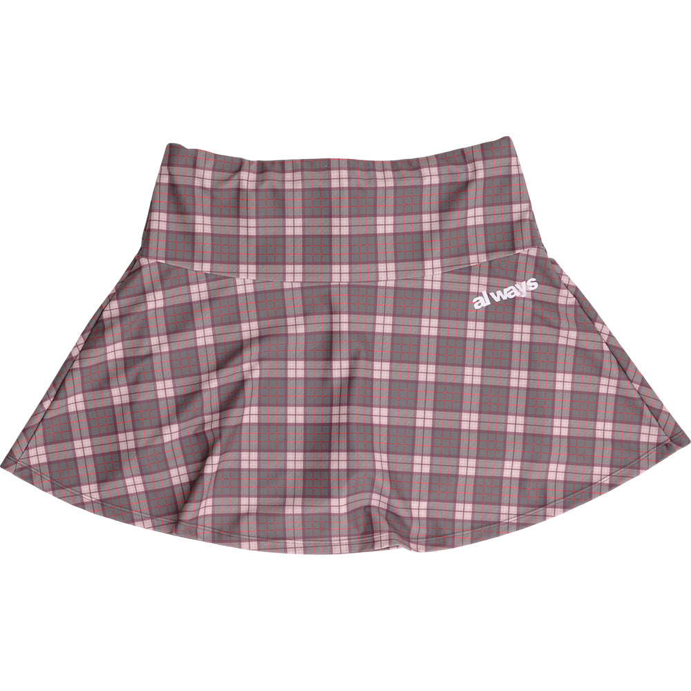 Always Do What You Should Do Heart Logo Skort Brown Plaid