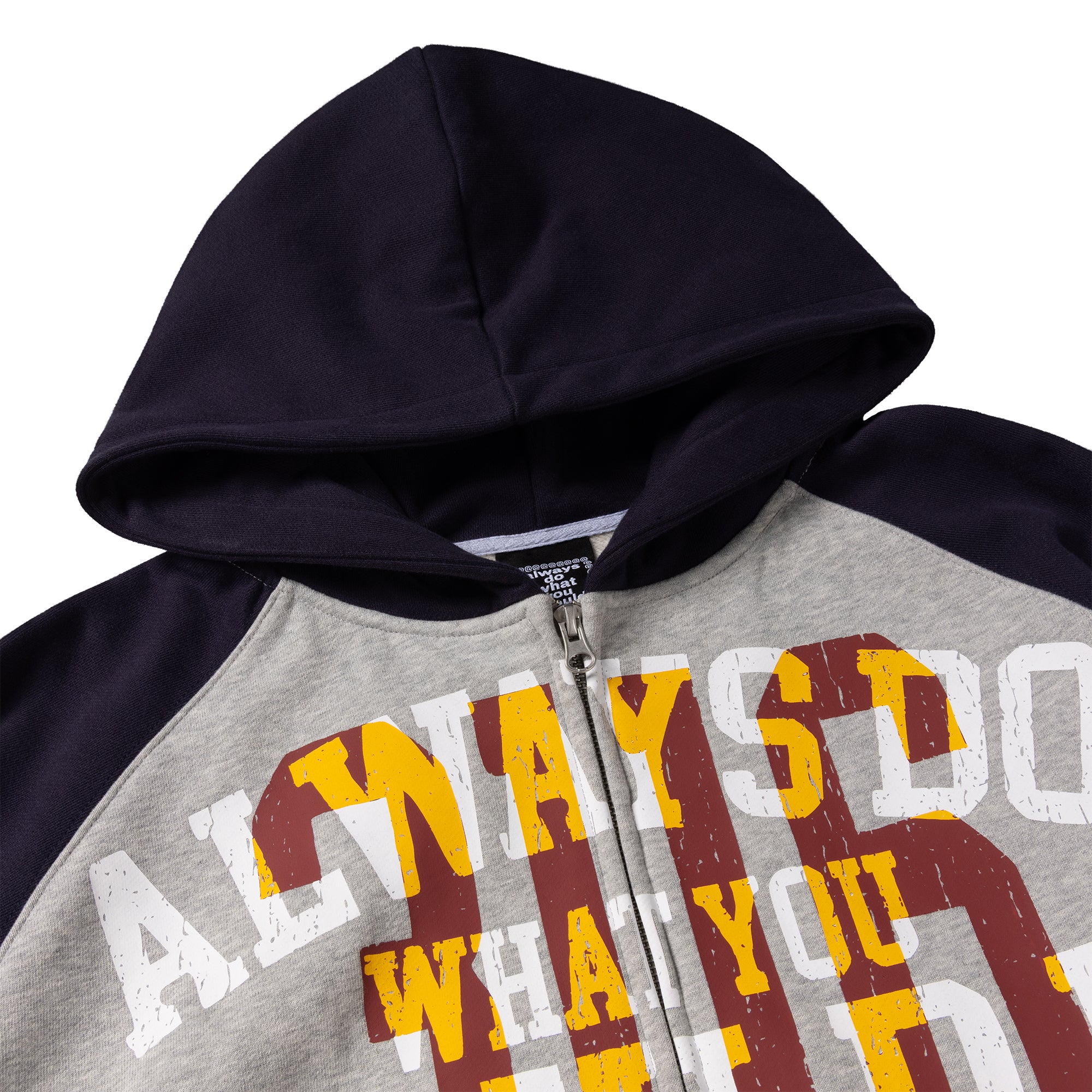 トップス always do what you should do Always Do What You Should Do Jersey Raglan Zip Yp Hoodie Heather