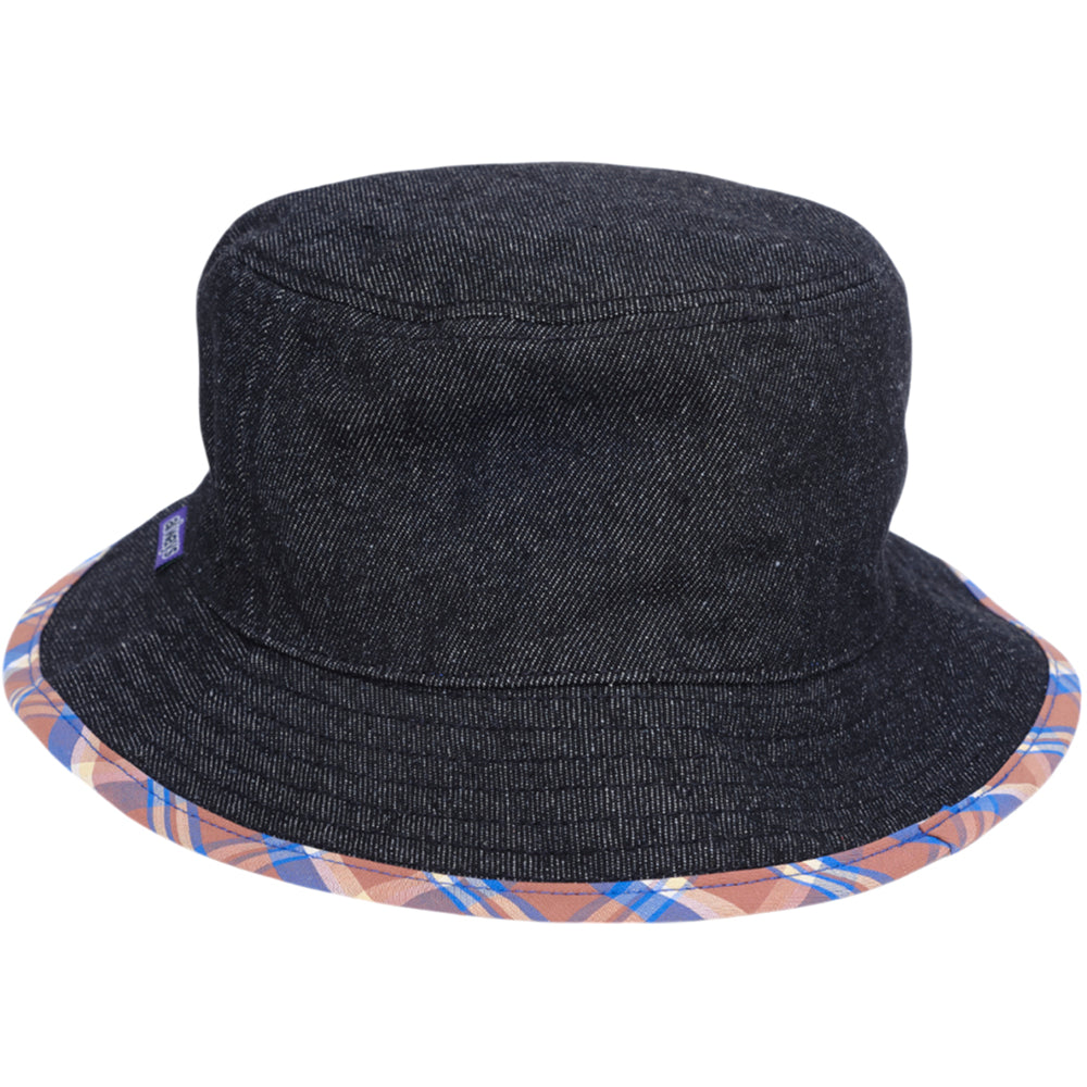 Always Do What You Should Do Reversible Bucket Hat Black Denim/Plaid