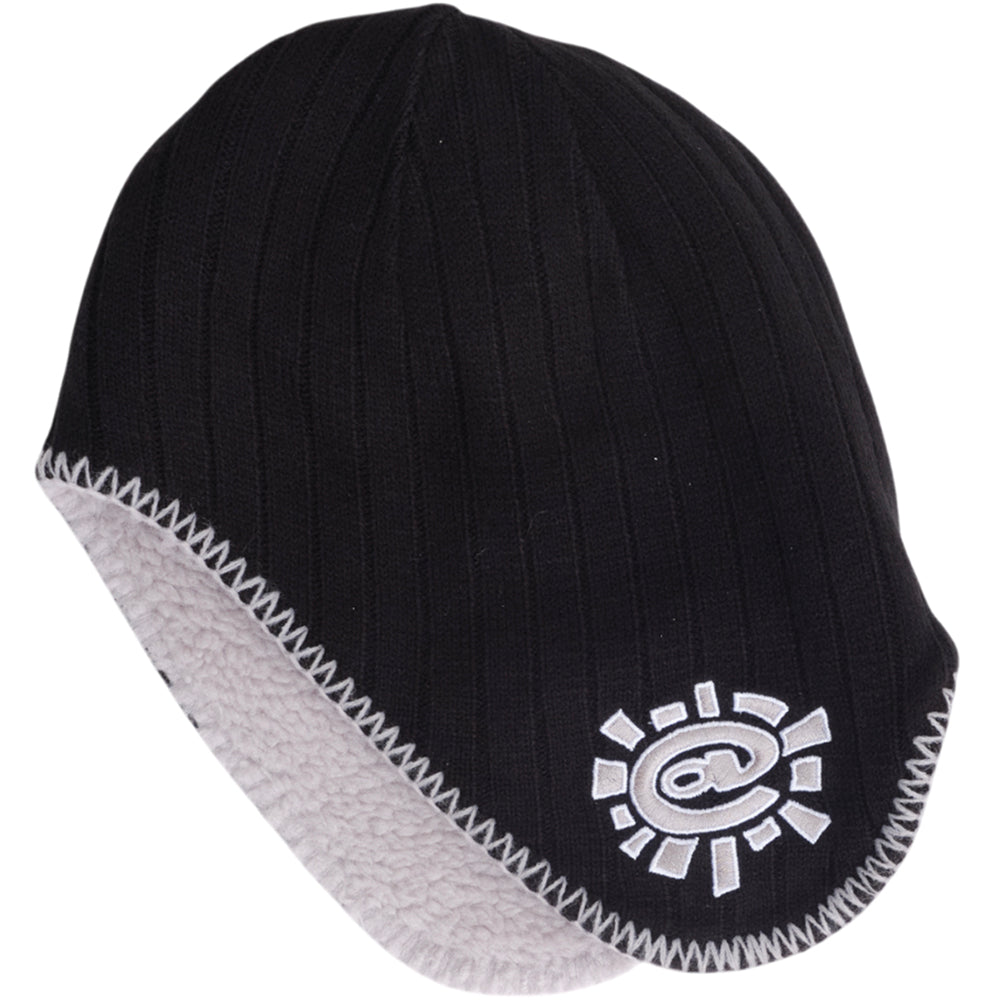Always Do What You Should Do Reversible Ear Flap Beanie Black/Grey