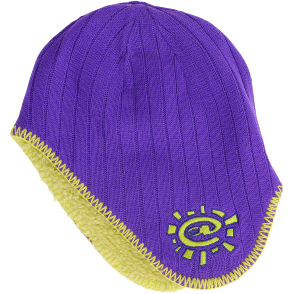 Always Do What You Should Do Reversible Ear Flap Beanie Purple/Green