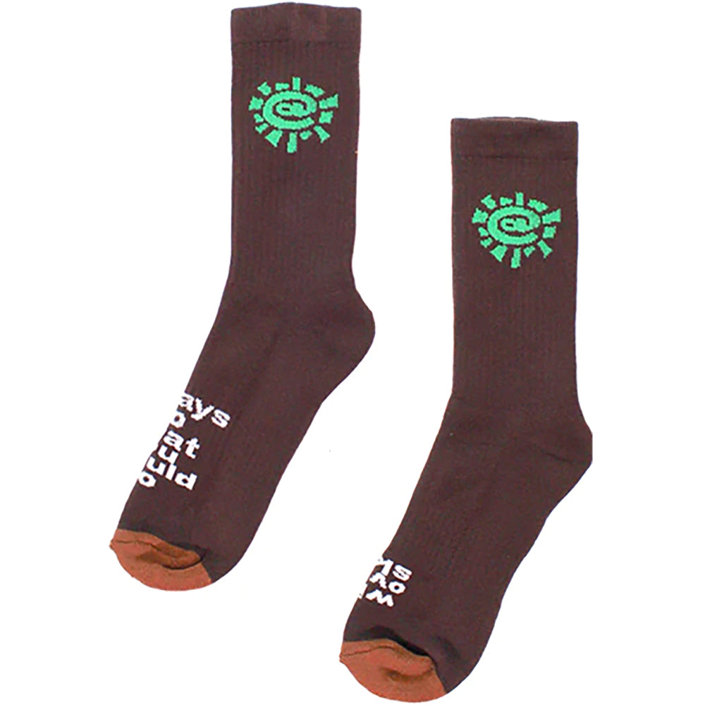 Always Do What You Should Do Solid @sun Socks Brown