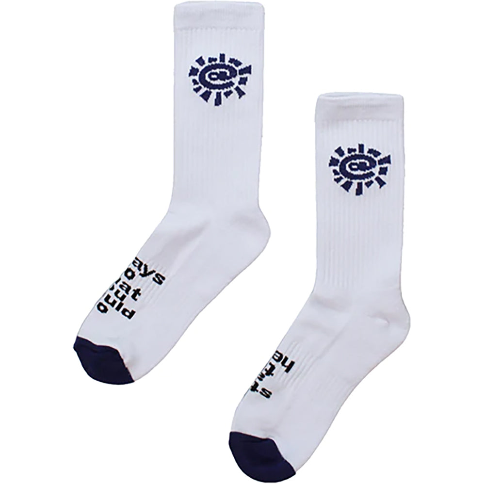 Always Do What You Should Do Solid @sun Socks White